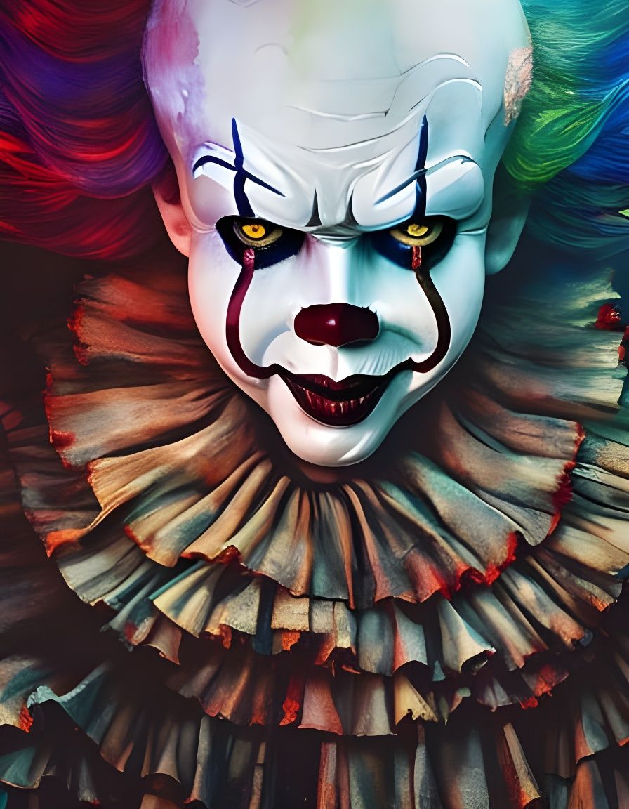 Watercolor Pennywise Illustration in a Dreamy Style