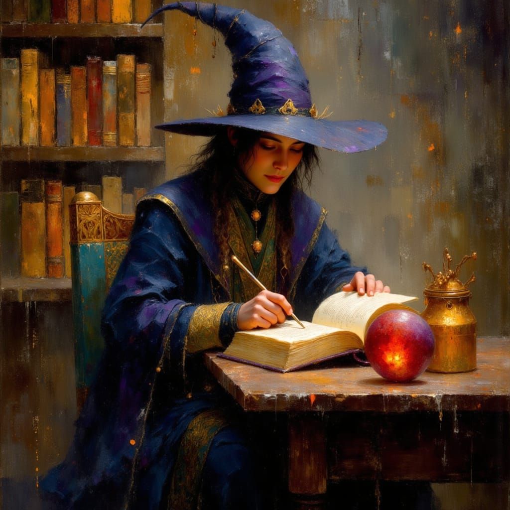 Mystical Library: Apprentice's Adventure in Art Nouveau Styl...