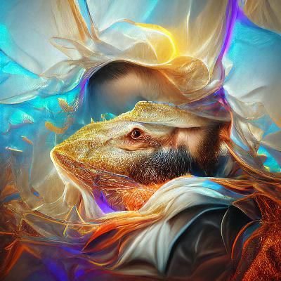 Detailed Bearded Dragon Portrait in Artstation Style