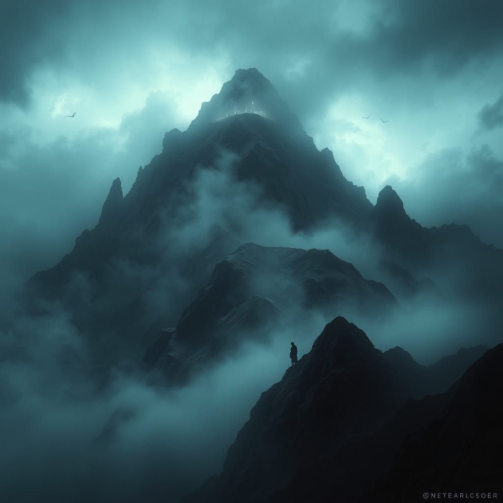 Foreboding Mountain in Dark Fantasy Style
