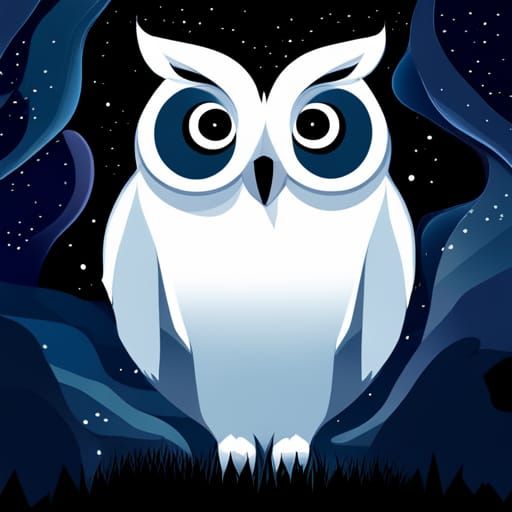 Starry Night Owl in Dreamy Sky
