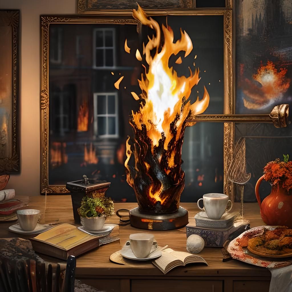 Abstract Fire with Blurred, Smeared Effect