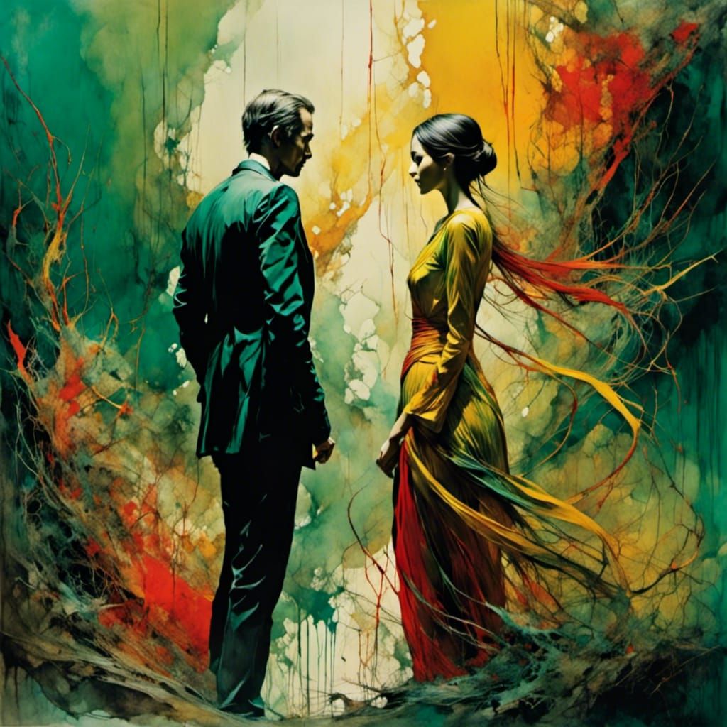 Tropical Garden Rendezvous in Magic Realism Style