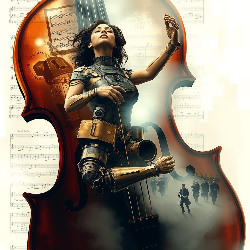 Double exposure violin