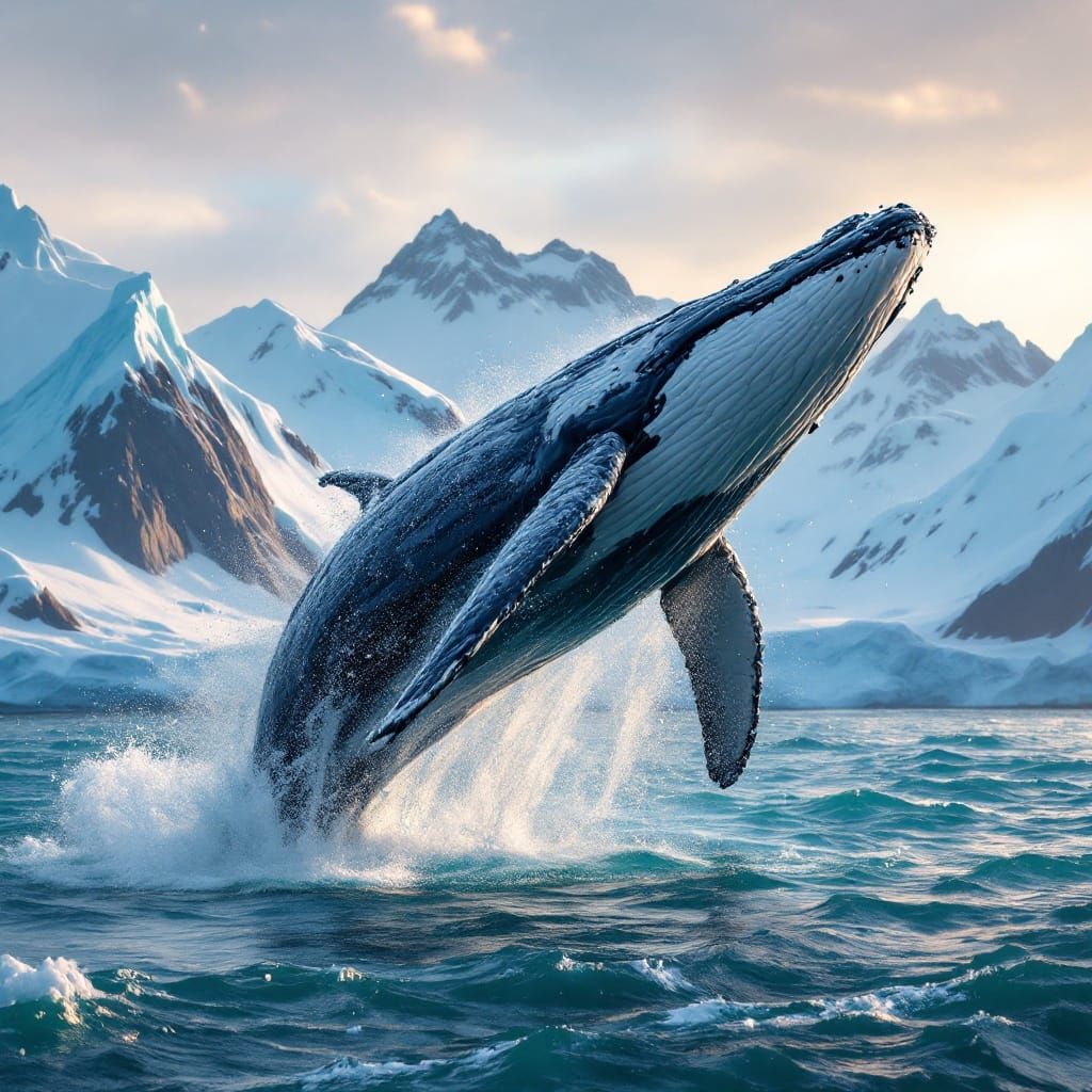 Majestic Humpback Whale in Dynamic Leap