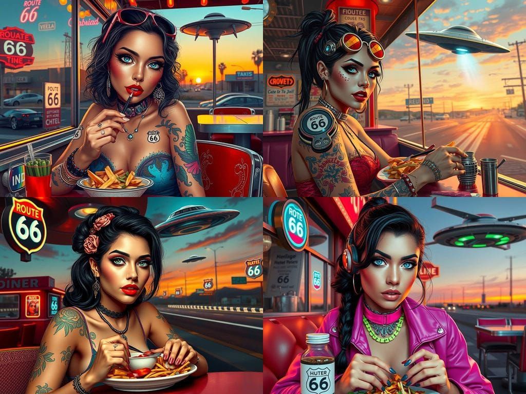 Surreal Cyberpunk Portrait of Latina Woman with Crystal Eyes...