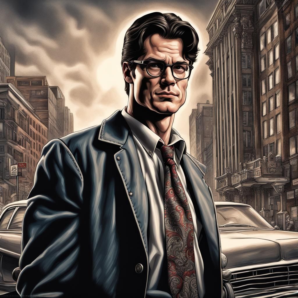 David Corenswet as Clark Kent: Hyperrealistic Film Illustrat...