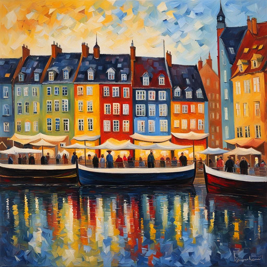 Copenhagen in Expressionist Neo-Impressionism Style