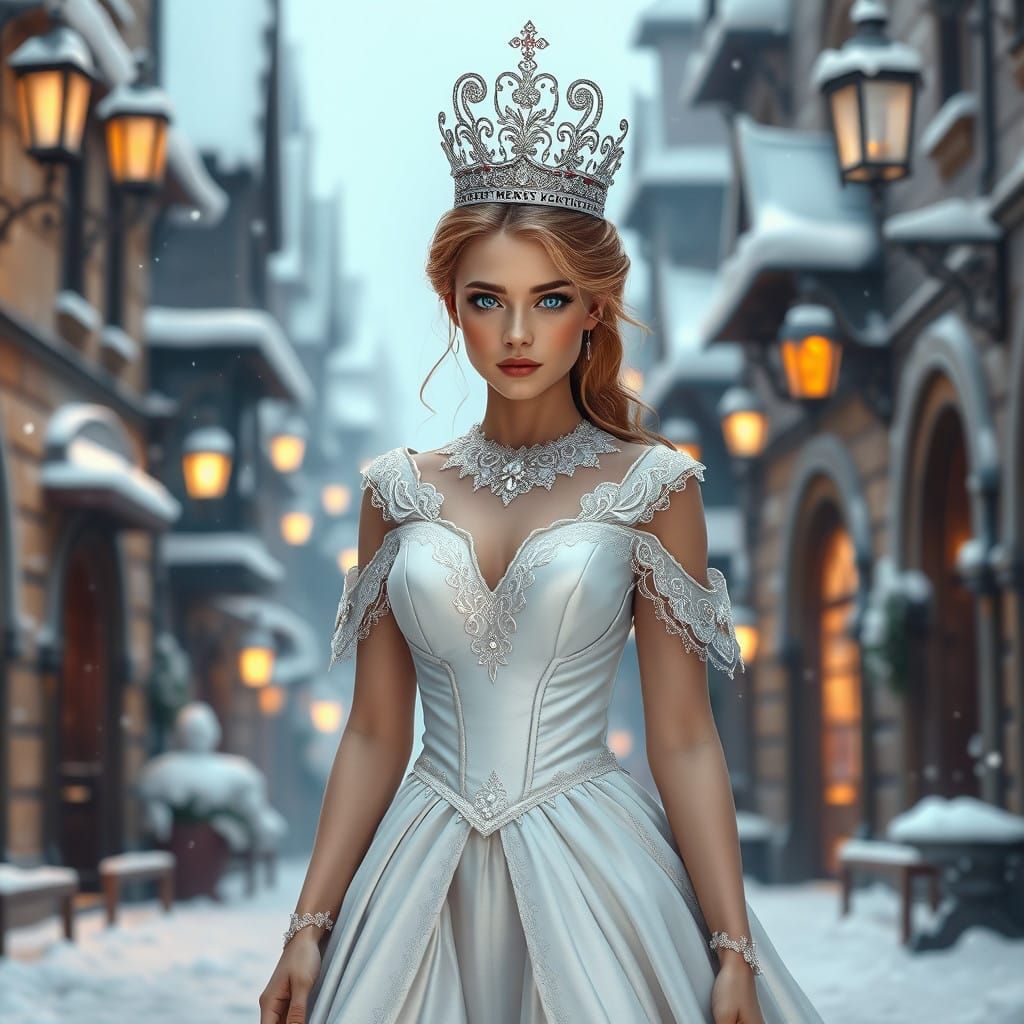 Enchanting Princess in Festive Wonderland
