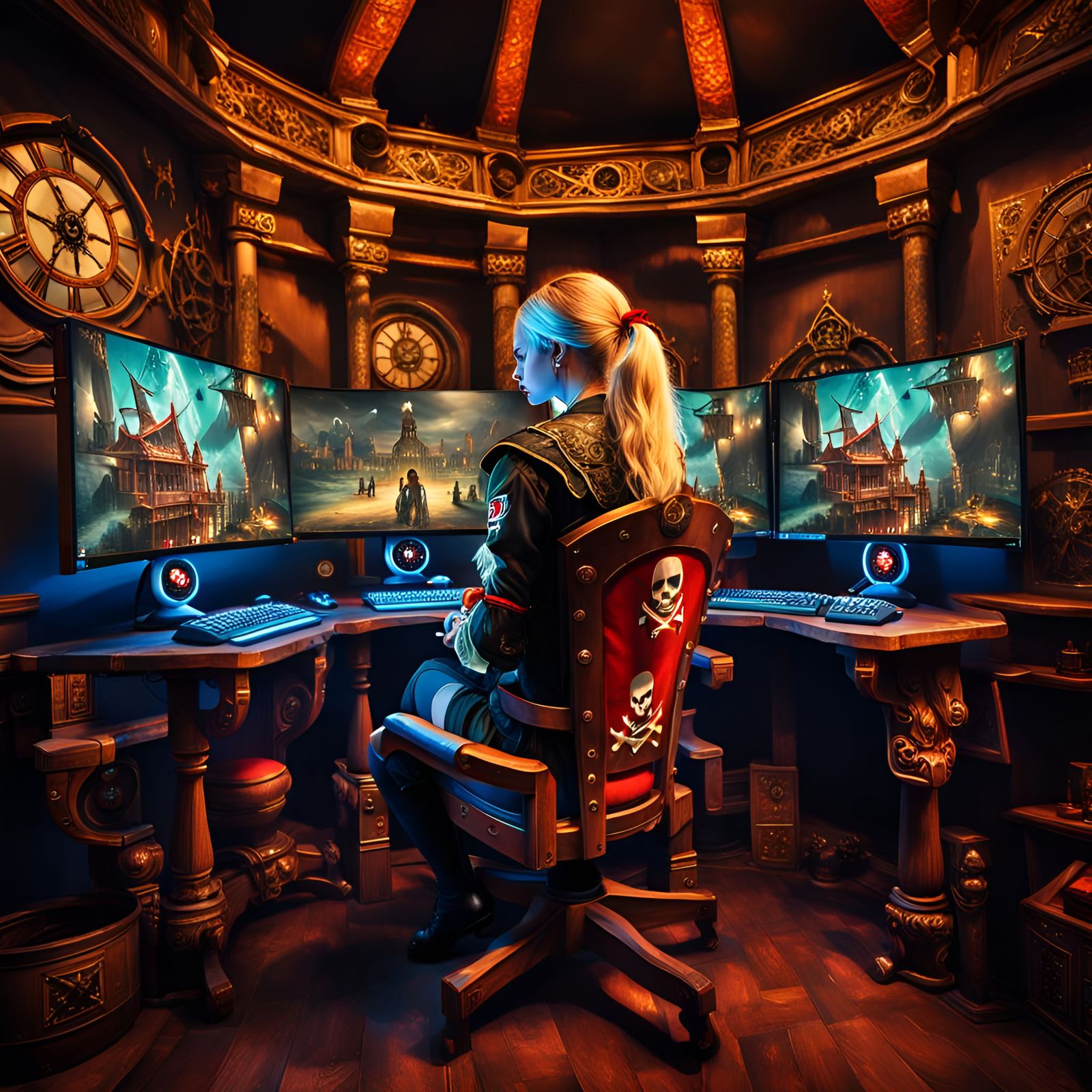 Sasha Gaming on Assassins Creed (Buccaneer), by Lord Elboron