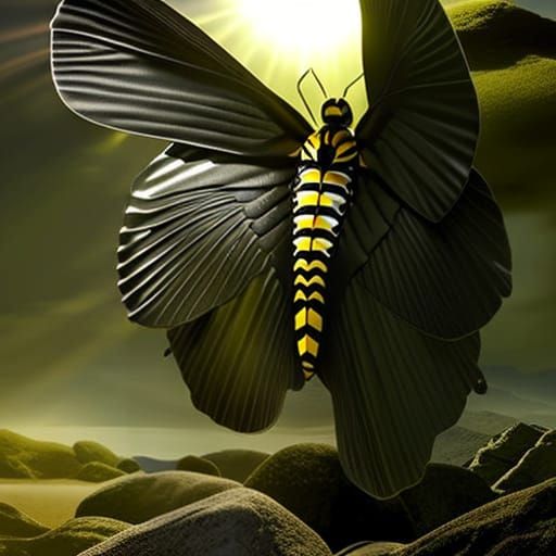 Mammoth green alien butterfly __ #3