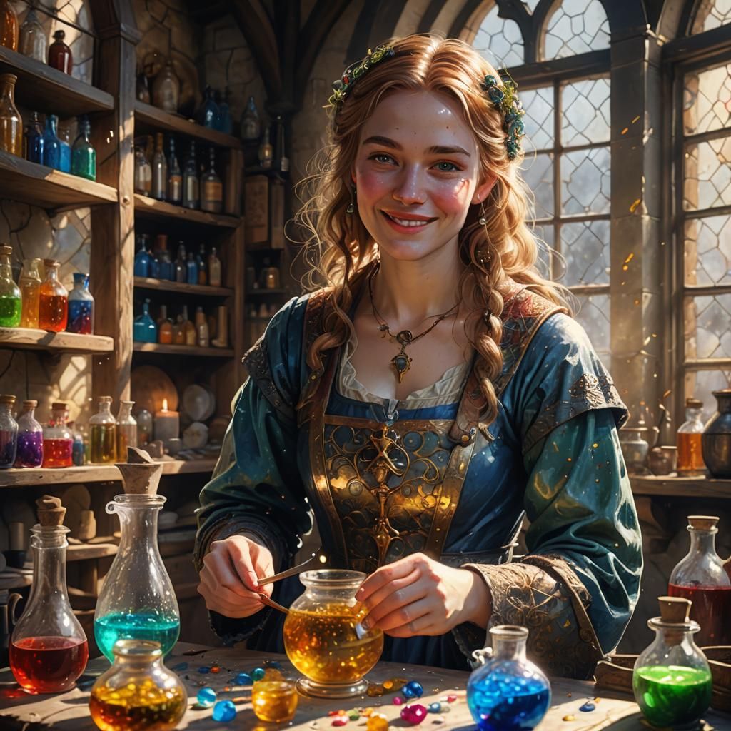 Lovely Scandinavian Lady in Lab: Digital Art Portrait