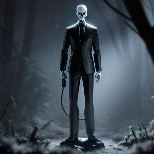 Slender Man Action Figure in Forest, Toy Photography