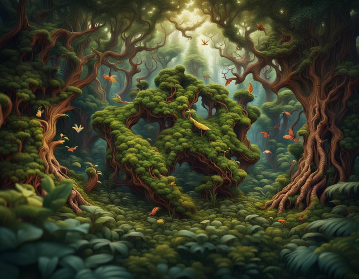 Living Jigsaw Puzzle Forest in 8K Resolution