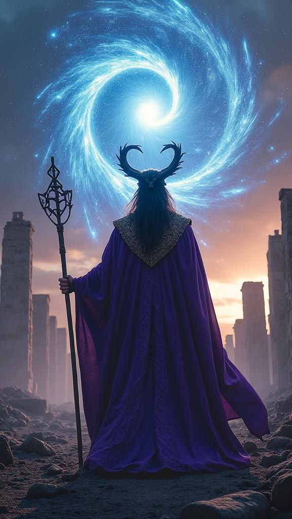 Loki Conjures a Portal in Ancient Battlefield