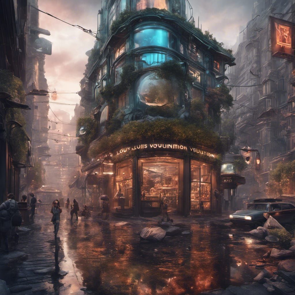 Louis Vuitton Store in Dystopian Future City