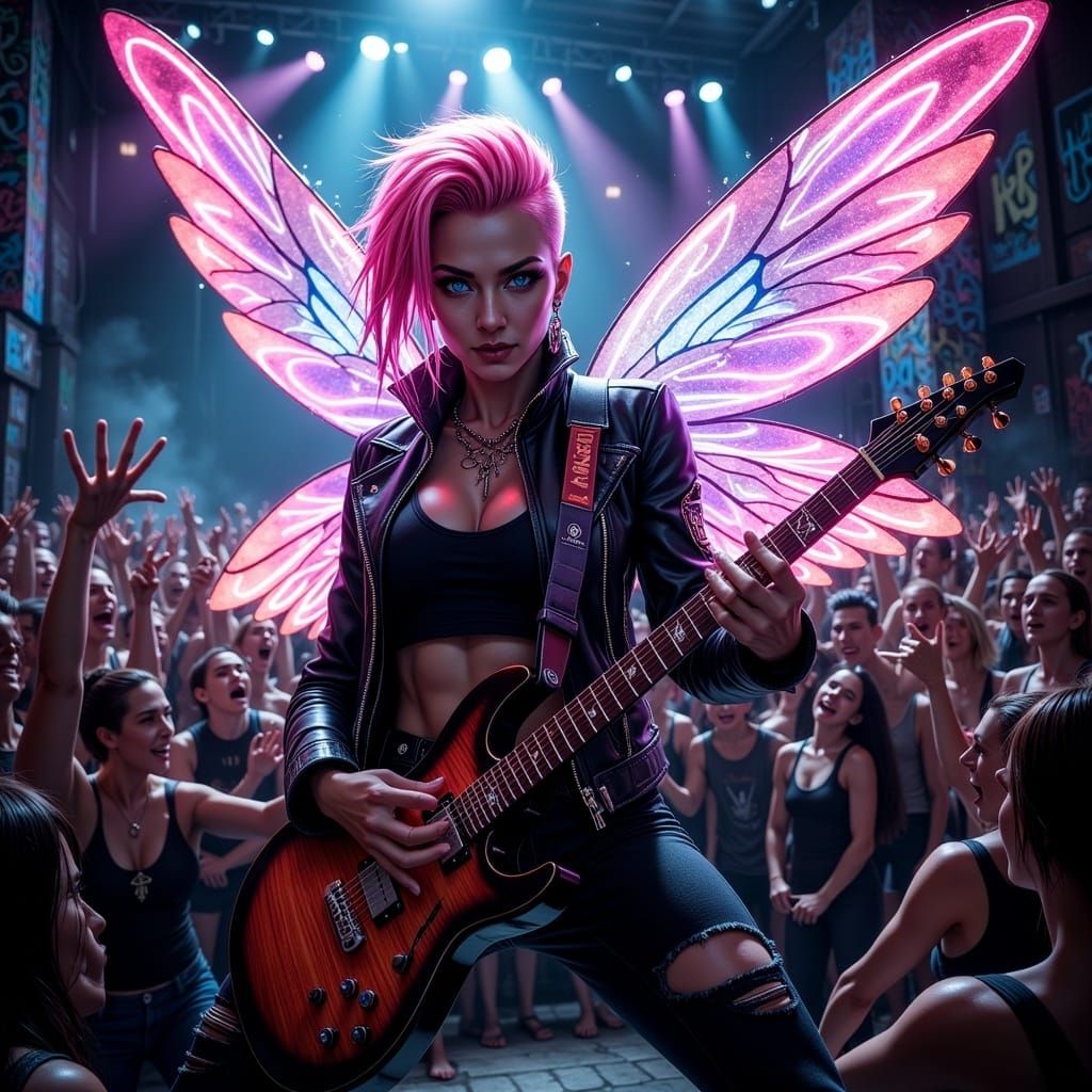 Glampunk Fairy Rockstar Concert Scene
