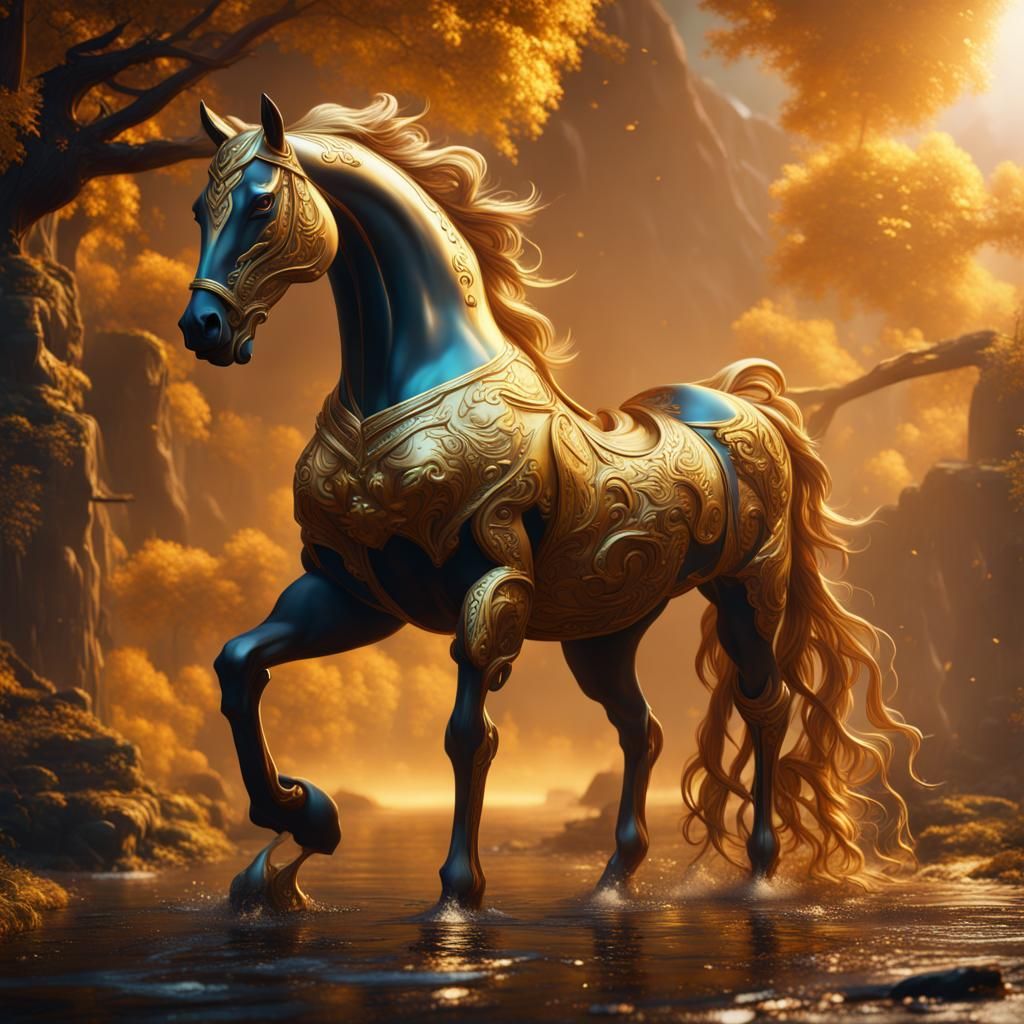 Golden Horse Fantasy Concept Art