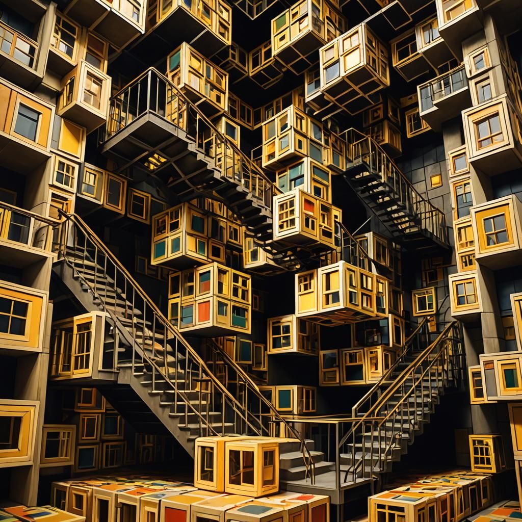 Escher-Inspired Rubik's Cube with Paradoxical Staircases