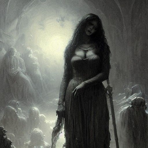 Gothic Horror Mother in Doré Style
