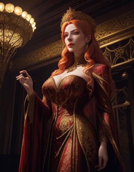 Levitating Woman in Glass Tube: Oil and Ink