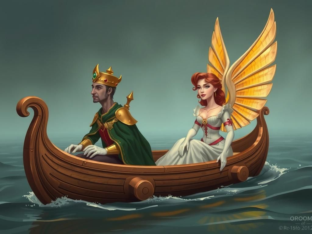 Ornate Sawm Barge with Lord and Lady