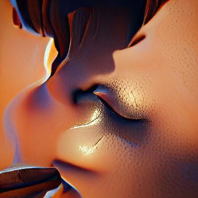 Ethereal Embrace: 3D Rendering of Intertwined Figures