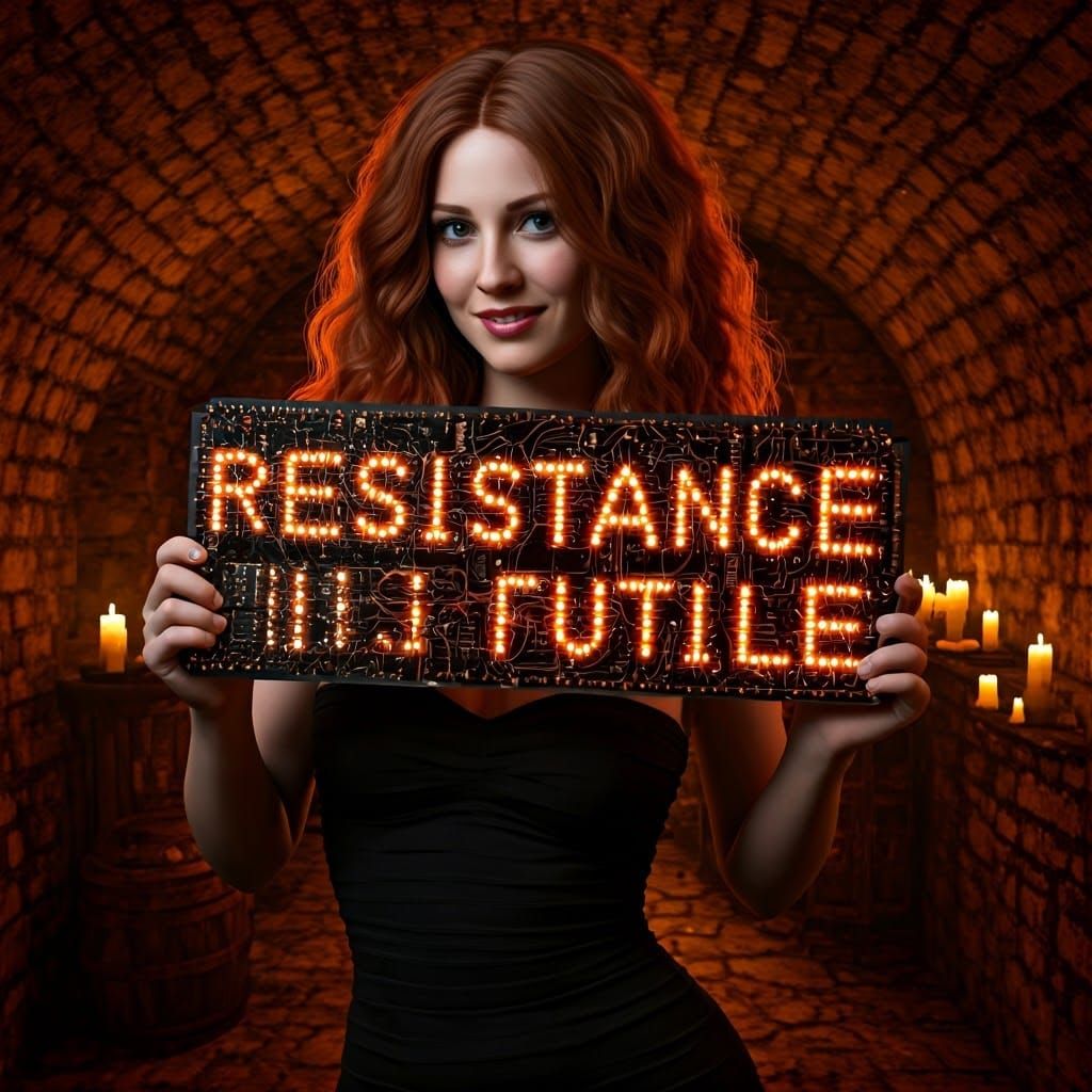 Steampunk Woman with Circuit Board in Cyberpunk Style