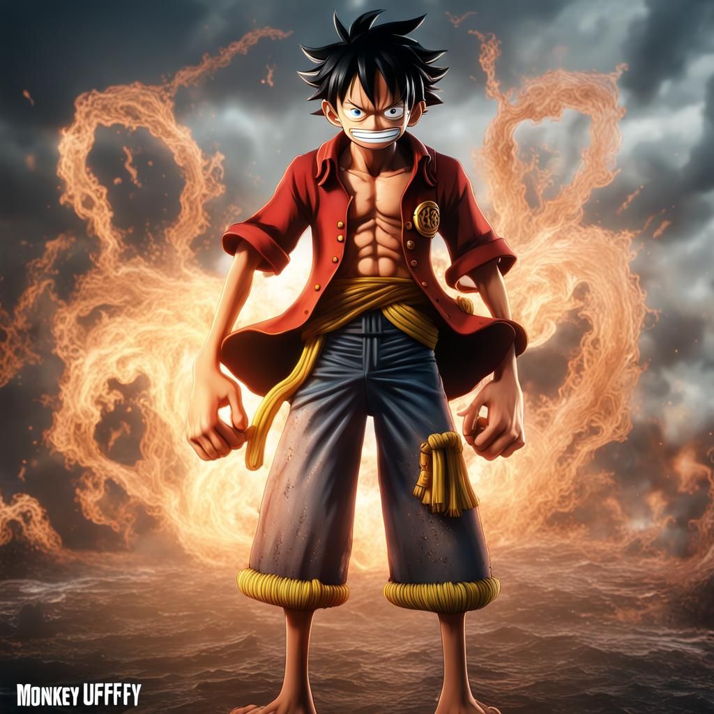 Angry Monkey D. Luffy in Gear 5: Detailed Digital Art