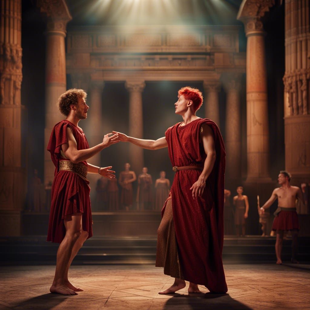 Ancient Roman Singers on Stage: Fantasy Concept Art