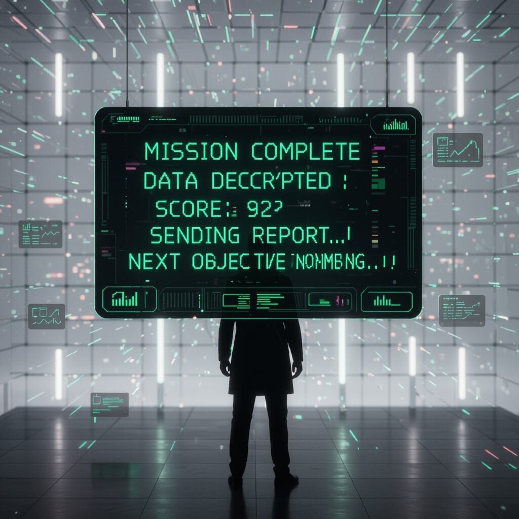 Spy in Dark Room with Holographic Interface