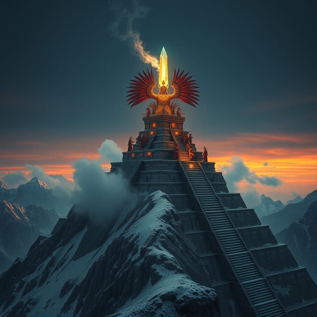 Aztec Wizards on Andes Pyramid: Digital Matte Painting
