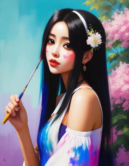 Painterly Abstract with Textured Brushstrokes