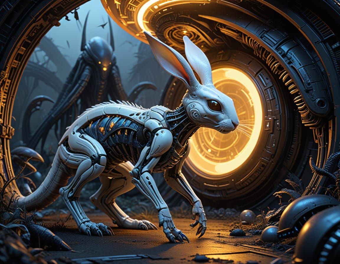 Alien Encounter in Futuristic Landscape