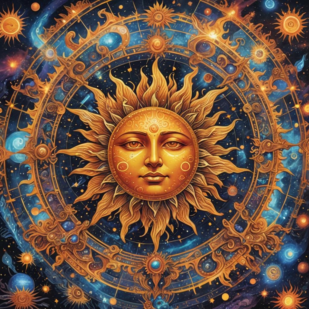 Holographic Sun Consciousness Illustration