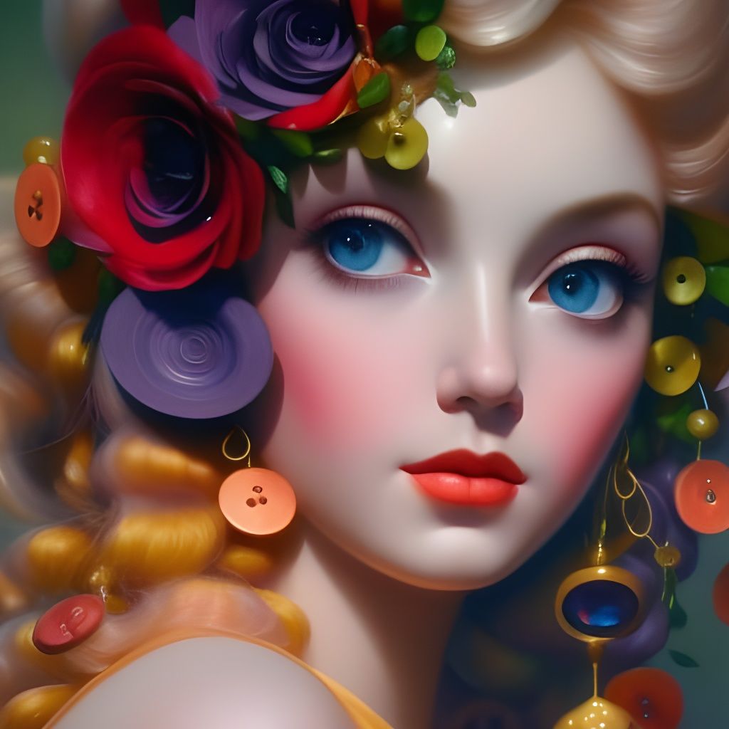 Portrait with Large Eyes in Surrealist Style