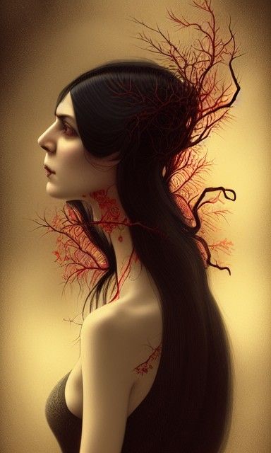 Gothic Portrait of Androgynous Figure in Autumn Colors