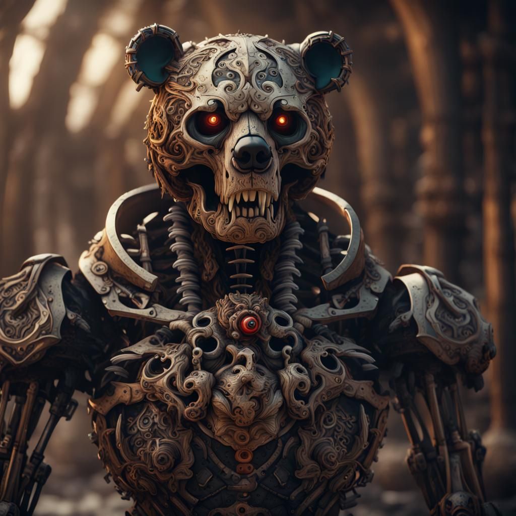 Menacing Automaton Skeleton Bear Concept Art