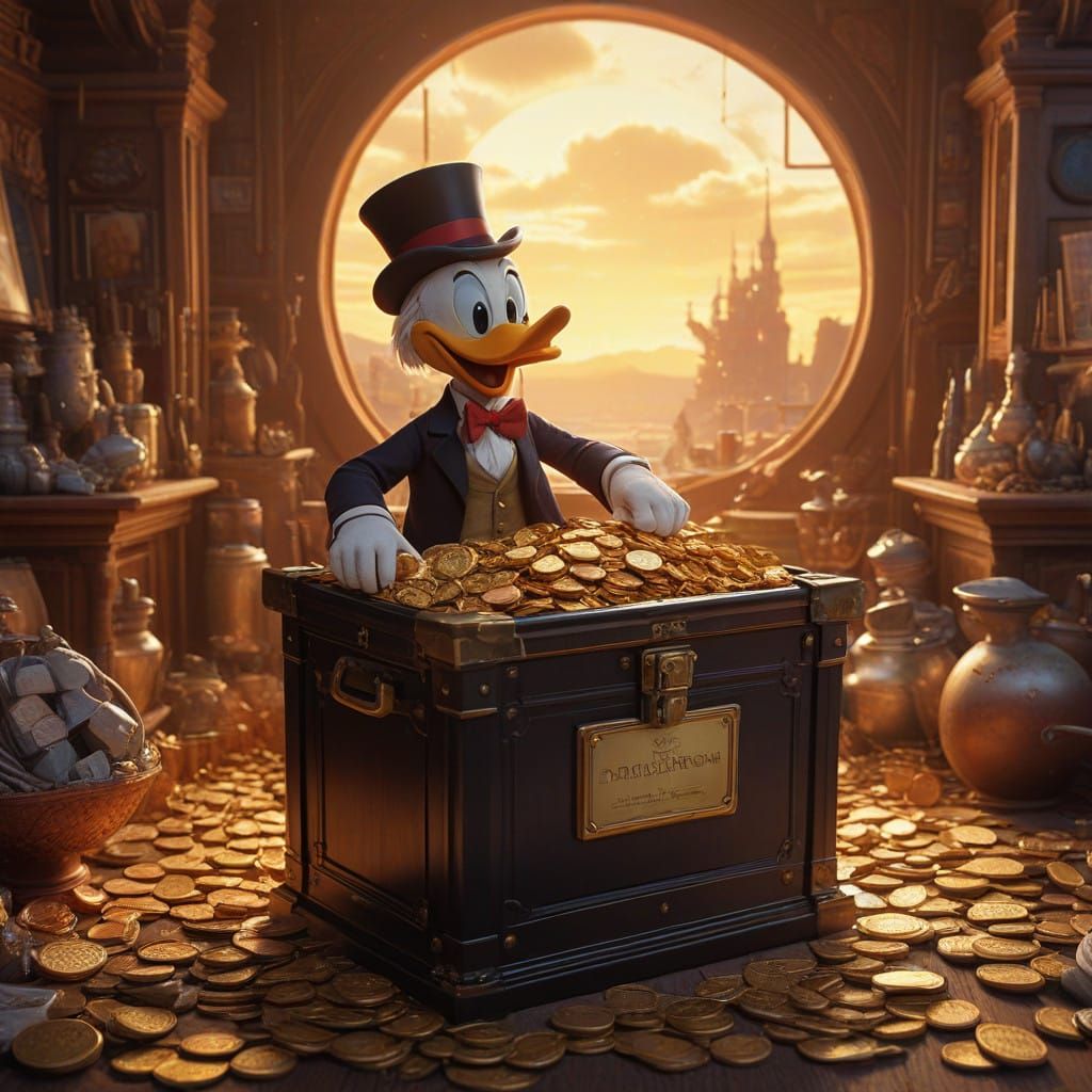 Scrooge McDuck's Glittering Treasure Trove in Opulent Money ...
