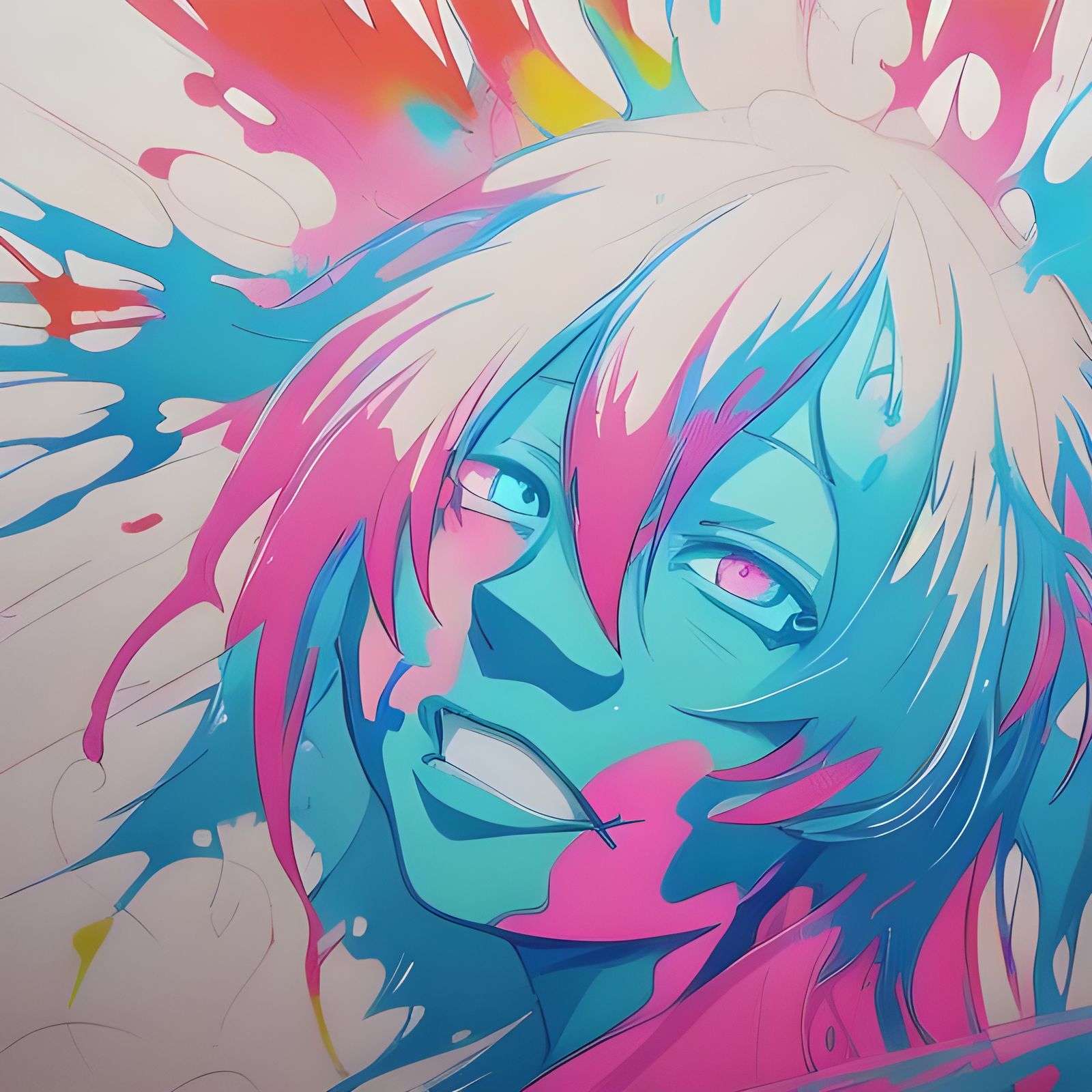 Colorful Anime Key Visual Graffiti Art
