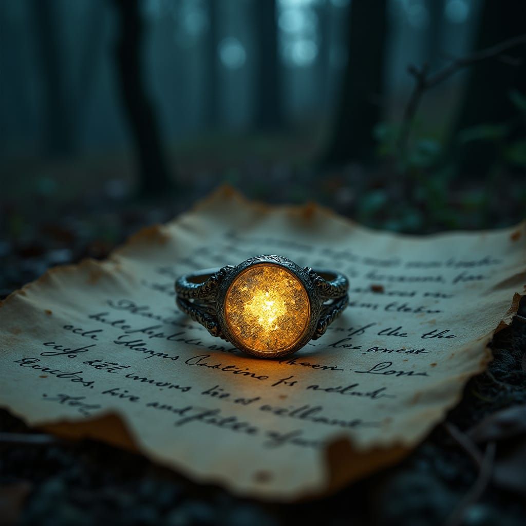 Ethereal Elven Resin Ring Illuminated by Celestial Energy