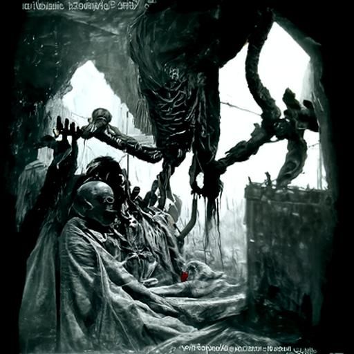 Horrific Sacrifice Scene in Dark Illustration Style
