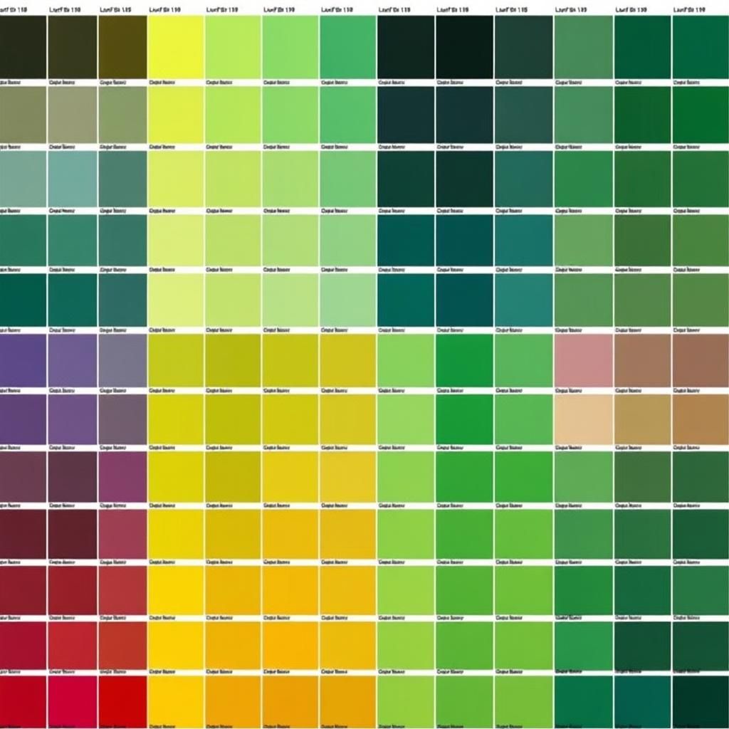 Green Color Chart in Bauhaus Style