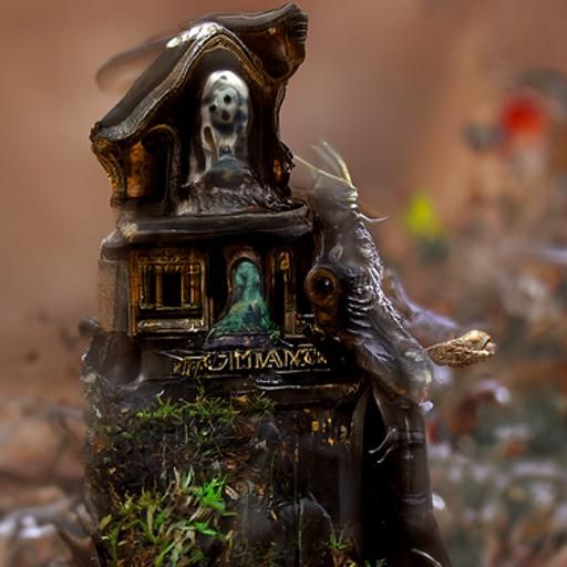 Phantasmas Statue in Horror Macro Photography