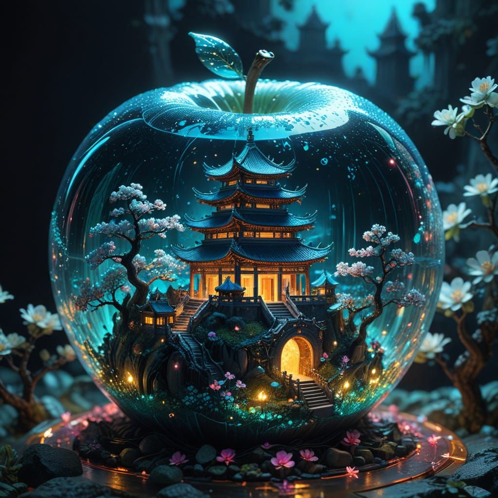 Surreal Isometric Chinese Fairytale in Abstract 3D