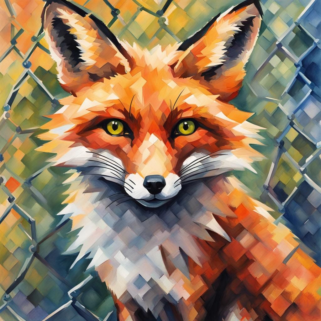 Fox Chainlink Oracle in Gouache Style