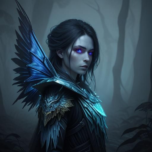 Giant Iridescent Thunderlight Bug Portrait in Fantasy Realis...