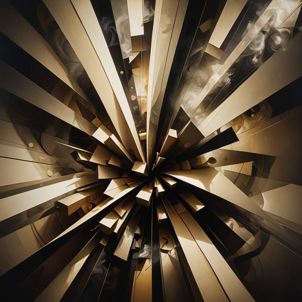 Geometric Abstraction in Dark, Monochromatic Tones