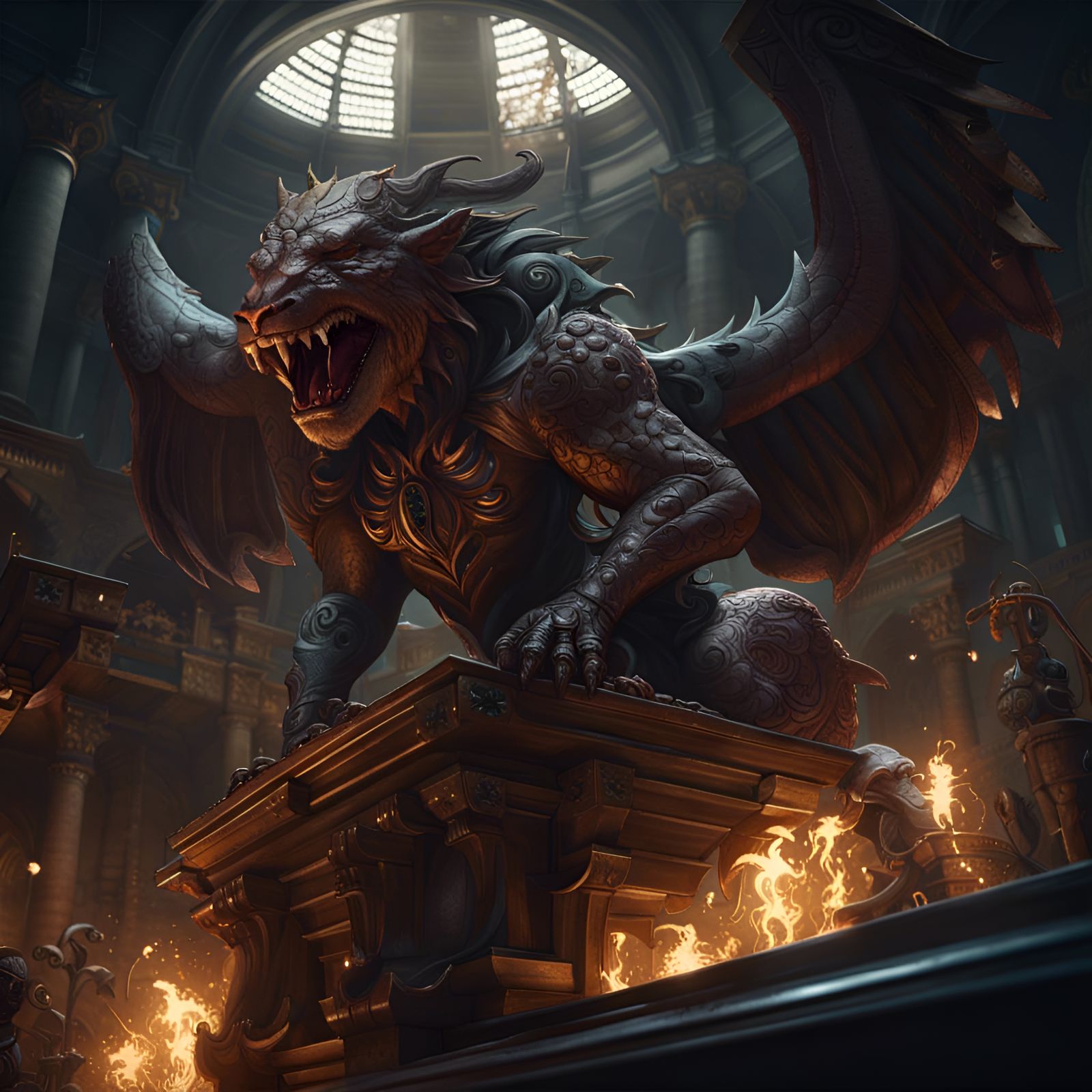 Dark Fantasy Chimera Concept Art in 8k