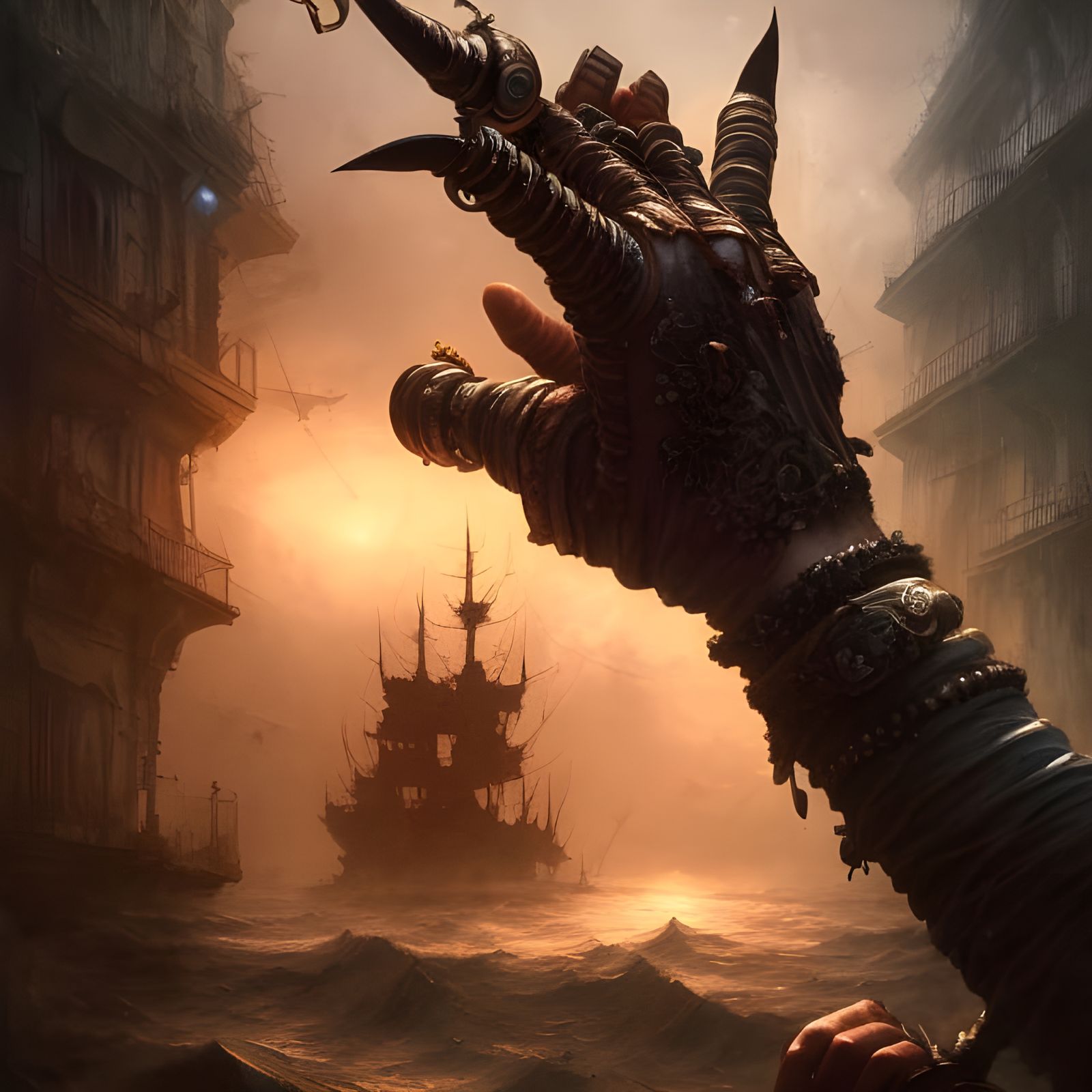 Elaborate Pirate Hook Hyperdetailed Fantasy Art